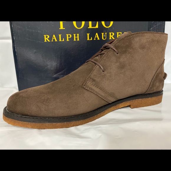 POLO RALPH LAUREN MARLOW BROWN SUEDE CHUKKA BOOTS - Picture 4 of 8
